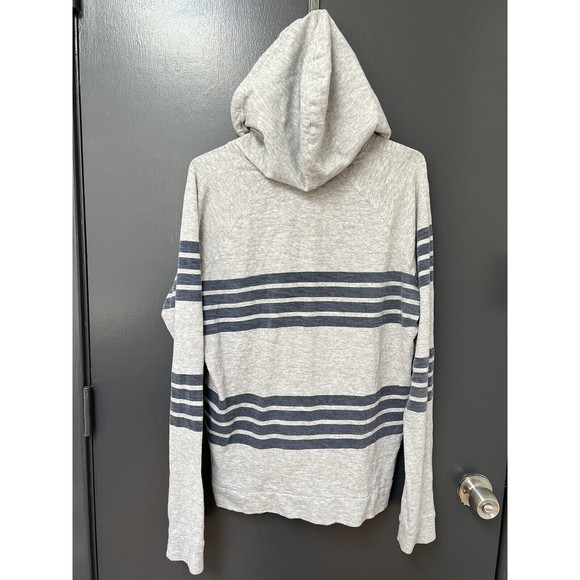 Vince Men’s Grey with Navy Stripe 100% Cotton Hoodie Size Medium - Picture 4 of 4
